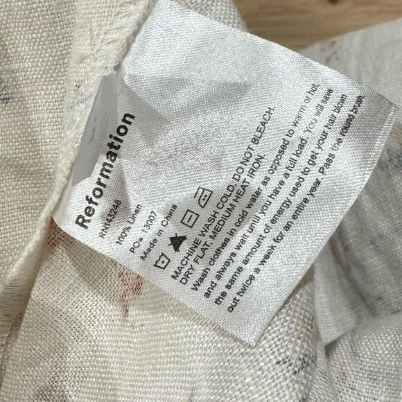 NEW Reformation Carmelo Gabrielle Linen Wrap Dress Women’s XL - Picture 5 of 6